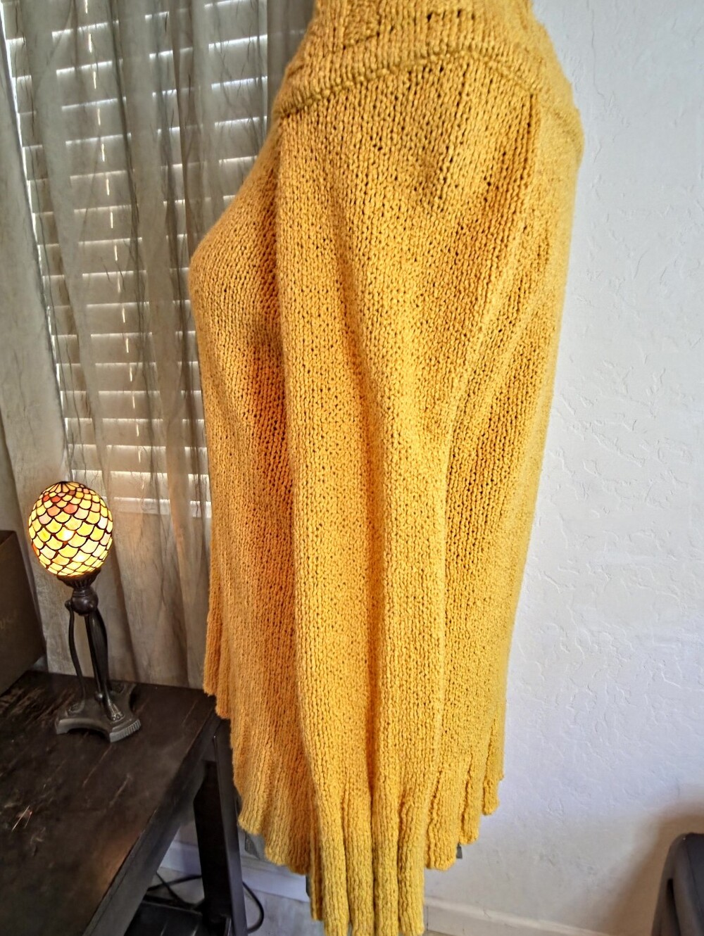 Blu Pepper Off-the-Shoulder Sunflower Yellow Knit Sweater #0364 - Picture 6 of 9